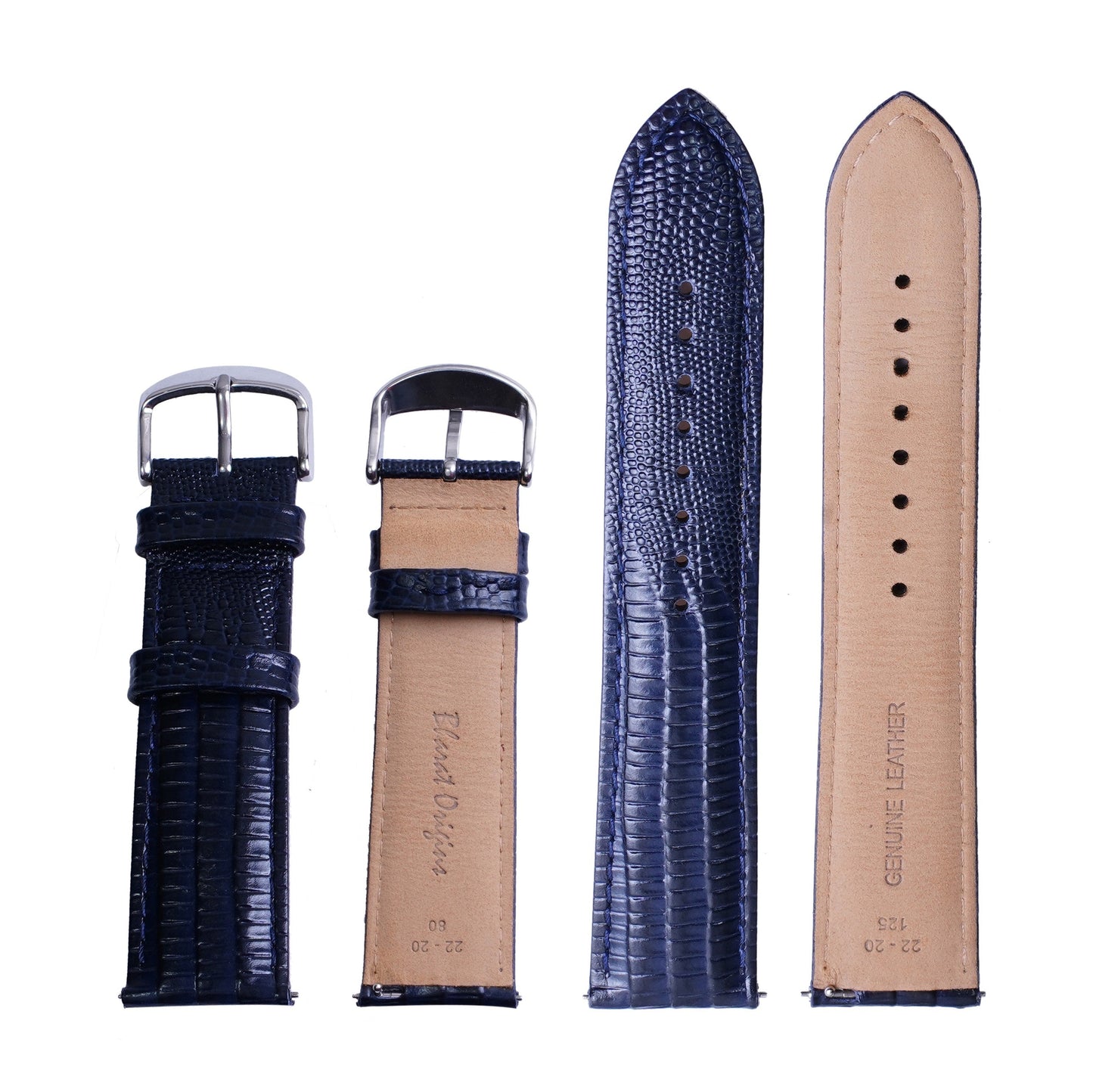 Night Blue Leather Watch Band | 22mm 20mm 18mm