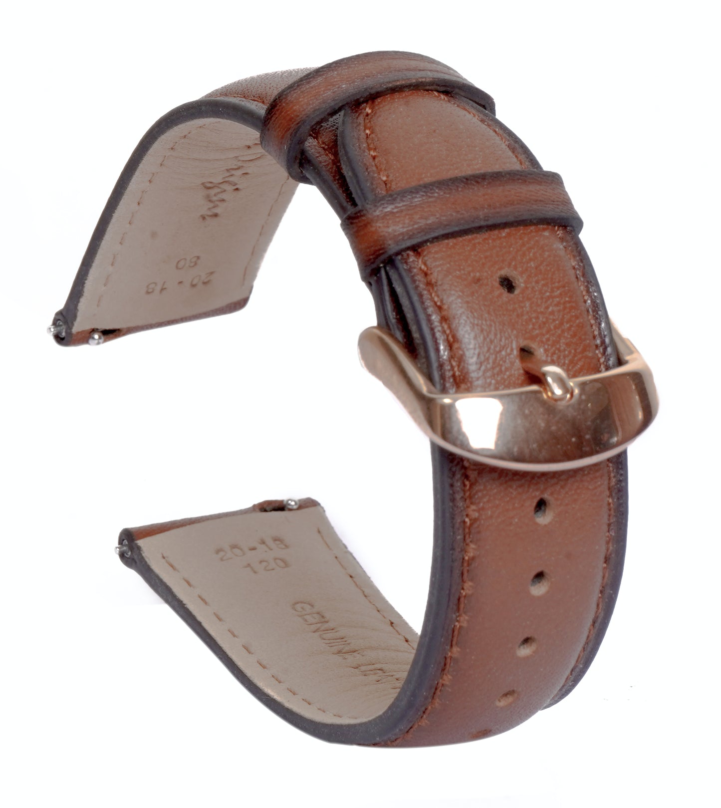 BHARAT ORIGINS WATCH  BANDS TEAK BROWN GENUINE LEATHER WATCH STRAP (BELT) 22mm FOR FOSSIL SAMSUNG SEIKO CASIO CITIZEN ARMANI WATCHES