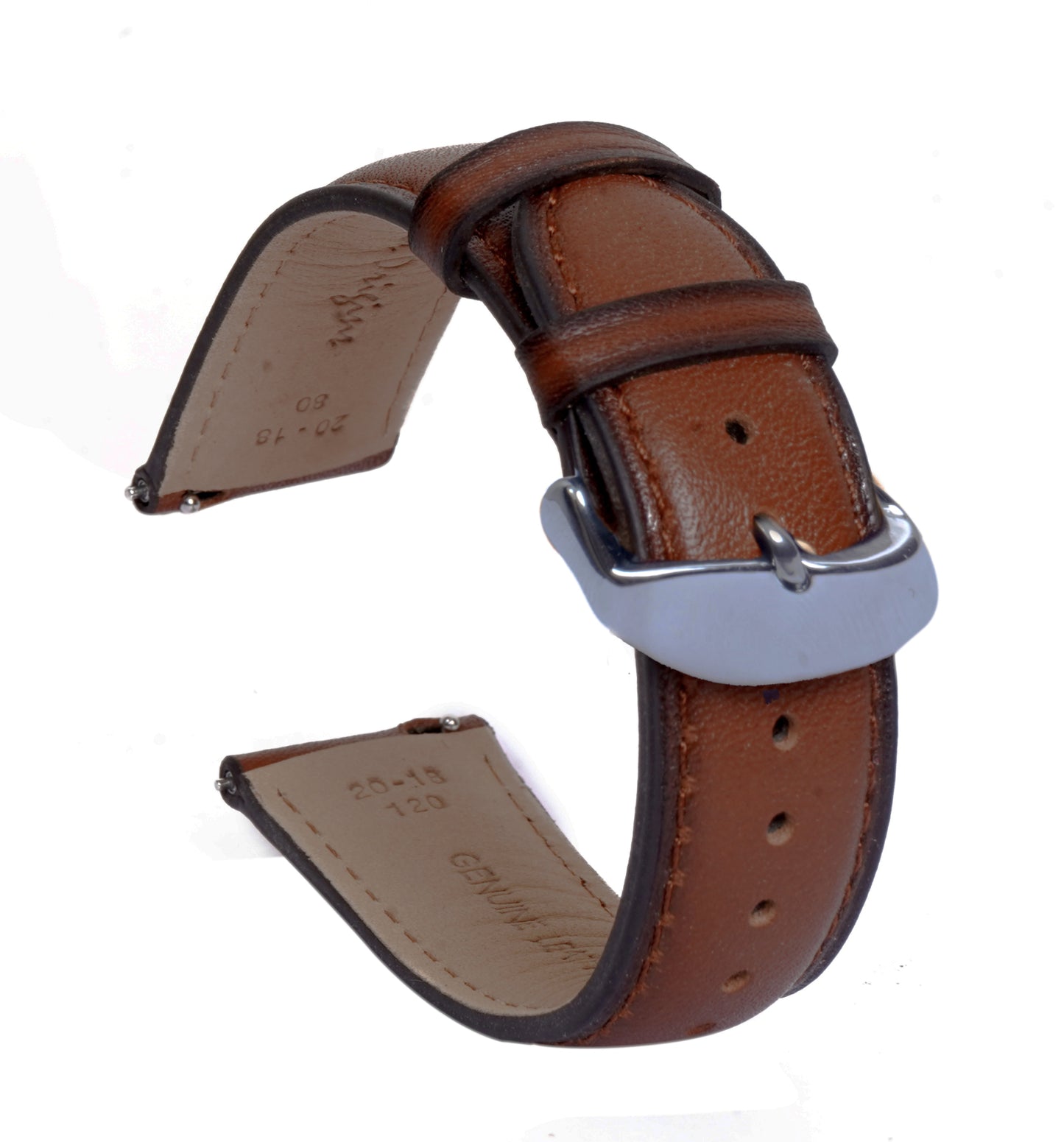 BHARAT ORIGINS WATCH  BANDS TEAK BROWN GENUINE LEATHER WATCH STRAP (BELT) 22mm FOR FOSSIL SAMSUNG SEIKO CASIO CITIZEN ARMANI WATCHES