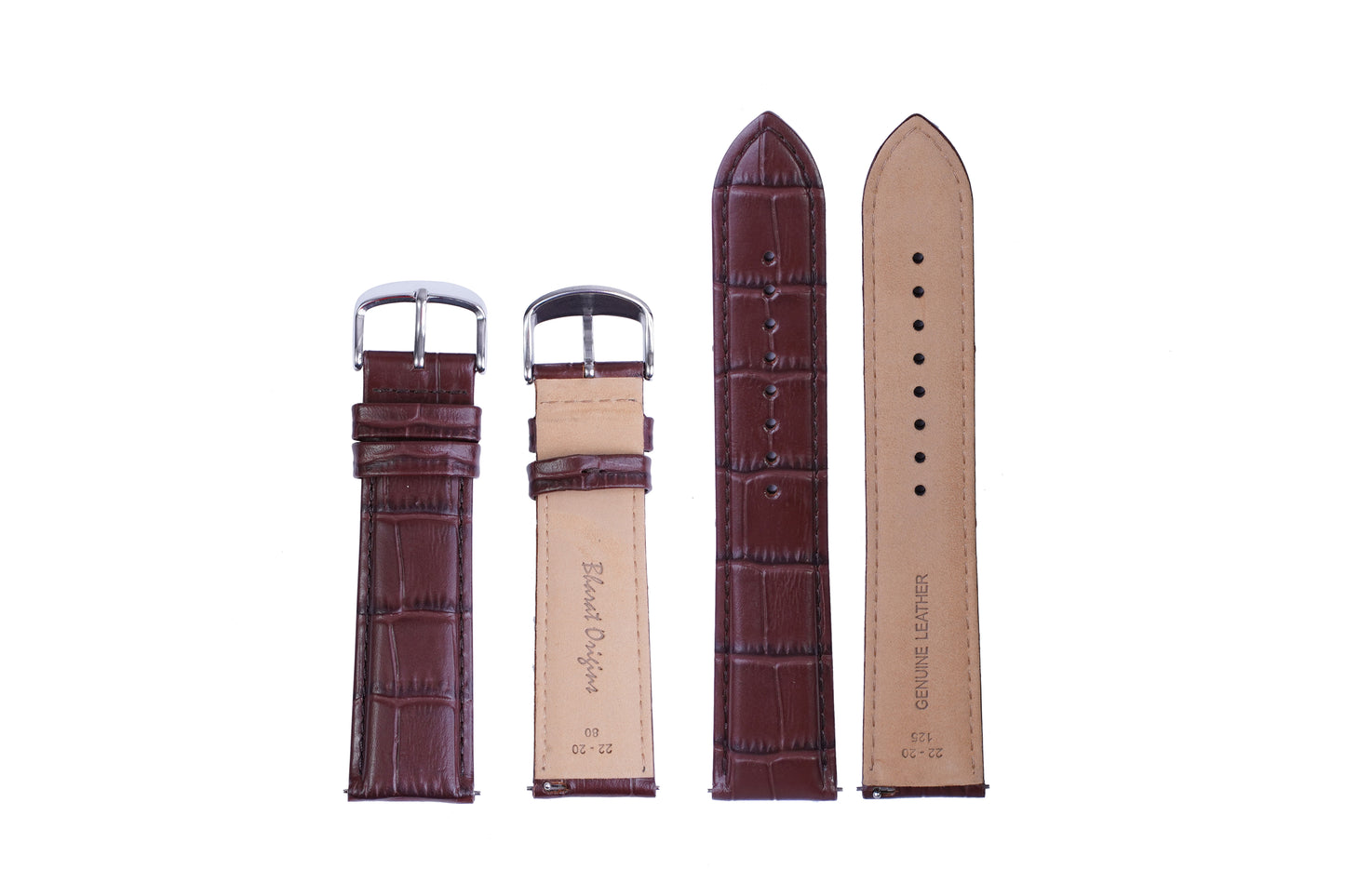 Antigua Brown Leather Watch Band | 22mm 20mm 18mm