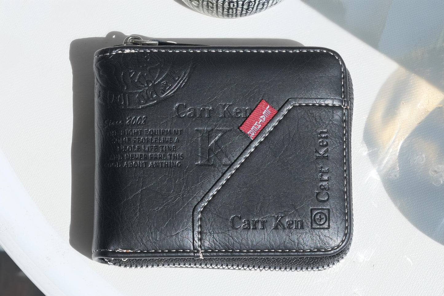 Floater Zipped Wallet – Pebbled Elegance, Built to Last
