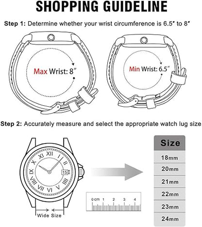 Bharat Origins Quick Release Watch Band 22mm 20mm 18mm, WHITE Leather Watch Bands for Samsung Galaxy Watch 5/4/3 | Huawei Watch | Fossil Watch | Pebble Watch | Seiko Watch | Casio Watch | Citizen Watch | Emporio Armani | Armani Exchange
