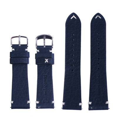 Bharat Origins Quick Release Watch Band 22mm 20mm 18mm, Matt Navy Leather Watch Bands for Samsung Galaxy Watch 5/4/3 | Huawei Watch | Fossil Watch | Pebble Watch | Seiko Watch | Casio Watch | Citizen Watch | Emporio Armani | Armani Exchange
