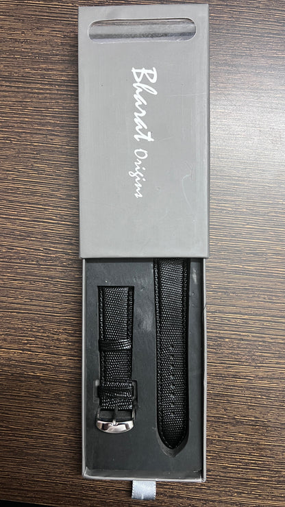 Bharat Origins Quick Release Watch Band 22mm 20mm 18mm, BLACK Leather Watch Bands for Samsung Galaxy Watch 5/4/3 | Huawei Watch | Fossil Watch | Pebble Watch | Seiko Watch | Casio Watch | Citizen Watch | Emporio Armani | Armani Exchange