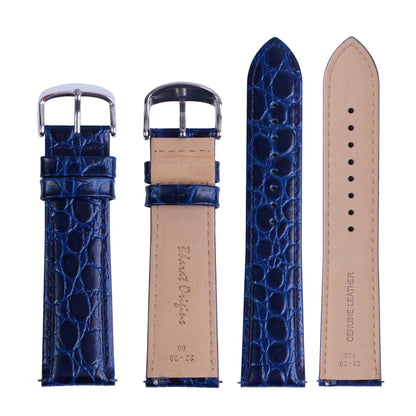 Bharat Origins Quick Release Watch Band 22mm 20mm 18mm, NAVY BLUE Leather Watch Bands for Samsung Galaxy Watch 5/4/3 | Huawei Watch | Fossil Watch | Pebble Watch | Seiko Watch | Casio Watch | Citizen Watch | Emporio Armani | Armani Exchange