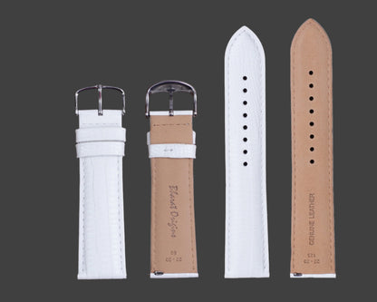 Bharat Origins Quick Release Watch Band 22mm 20mm 18mm, WHITE Leather Watch Bands for Samsung Galaxy Watch 5/4/3 | Huawei Watch | Fossil Watch | Pebble Watch | Seiko Watch | Casio Watch | Citizen Watch | Emporio Armani | Armani Exchange